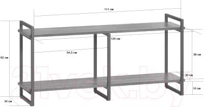 Тумба Loftyhome Мальборк 2 ТВ / mb030202 (дуб)