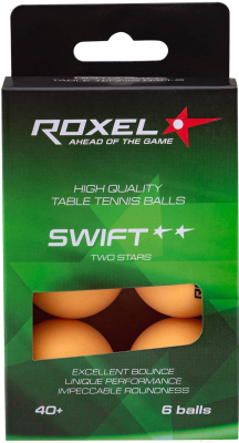 Набор мячей для настольного тенниса Roxel Swift (6шт, оранжевый)