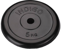 Диск для штанги Indigo IN122 (5кг, черный) - 