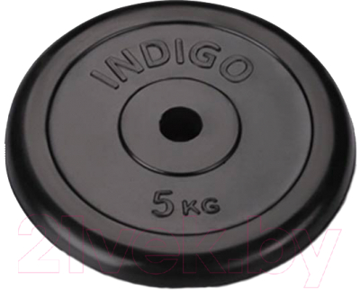 Диск для штанги Indigo IN122 (5кг, черный)