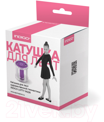 Катушка для гимнастической ленты Indigo Lotty / IN226 (фиолетовый)