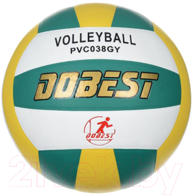 Мяч волейбольный Dobest PVC 038 GY (зеленый/желтый/белый)