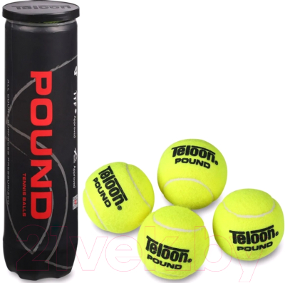 Набор теннисных мячей Teloon Pount-Tour 828Т Р4 (4шт, желтый)
