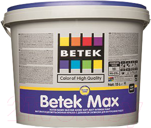 

Краска Betek, Белый, Max RG1 для внутренних работ