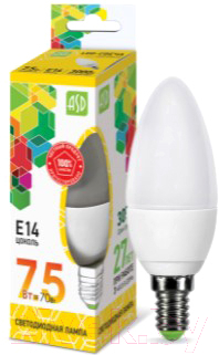 Лампа ASD LED Свеча Standard 7.5Вт 230В Е14 3000К 675Лм