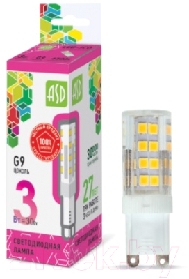 

Лампа ASD, LED JCD Standard 3Вт 230В G9 6500К 270Лм