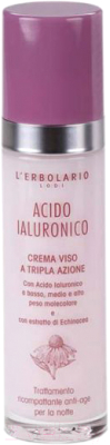 Крем для лица L'Erbolario Гиалуроновая кислота Антивозрастной ночной тройного действия (50мл)