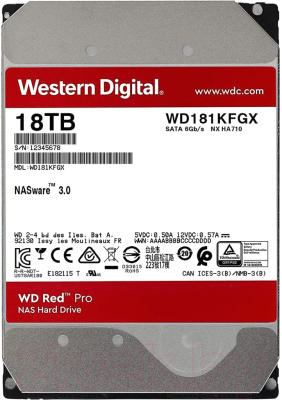 Изображение товара Жесткий диск Western Digital Red Pro 18TB (WD181KFGX)