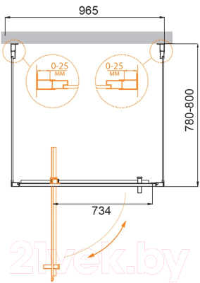 Душевой уголок Cezares MOLVENO-BA2-100/80-C-Cr-IV