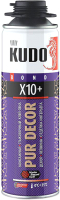 Клей-пена Kudo Профессиональный Pur Decor X10+ (650мл) - 
