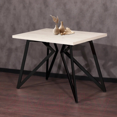 Обеденный стол Millwood Женева Л 120x70x75 (дуб белый Craft/металл черный)