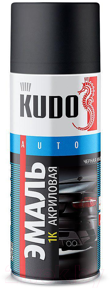 Эмаль автомобильная Kudo Акриловая 1K / KU-5232.5 (520мл, черный матовый)