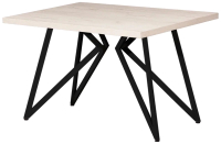 Обеденный стол Millwood Женева Л 130x80x75 (дуб белый Craft/металл черный) - 