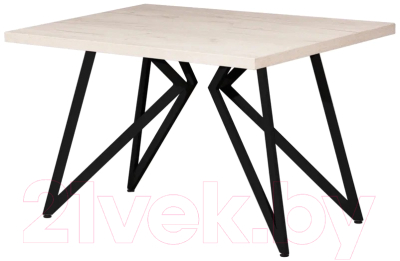 Обеденный стол Millwood Женева Л 130x80x75 (дуб белый Craft/металл черный)