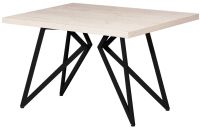 Обеденный стол Millwood Женева Л 160x80x75 (дуб белый Craft/металл черный) - 
