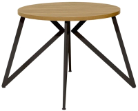 Обеденный стол Millwood Женева Л D90x75 (дуб золотой Craft/металл черный) - 