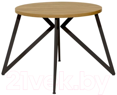 Обеденный стол Millwood Женева Л D90x75 (дуб золотой Craft/металл черный)