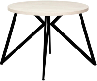Обеденный стол Millwood Женева Л D100x75 (дуб белый Craft/металл черный) - 