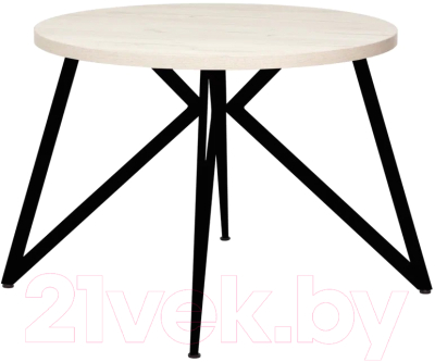 Обеденный стол Millwood Женева Л D100x75 (дуб белый Craft/металл черный)