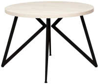 Обеденный стол Millwood Женева Л D110x75 (дуб белый Craft/металл черный) - 