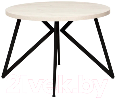 Обеденный стол Millwood Женева Л D110x75 (дуб белый Craft/металл черный)