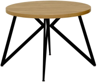 Обеденный стол Millwood Женева Л D110x75 (дуб золотой Craft/металл черный) - 