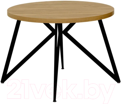 Обеденный стол Millwood Женева Л D110x75 (дуб золотой Craft/металл черный)