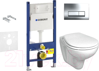 

Унитаз подвесной с инсталляцией Geberit, Duofix 458.126.05.21M131