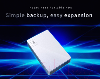 Внешний жесткий диск Netac HDD K338 USB3.0 2TB (NT05K338N-002T-30SL)