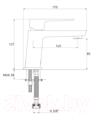 Изображение товара Смеситель Invena Paros BU-09-001-A