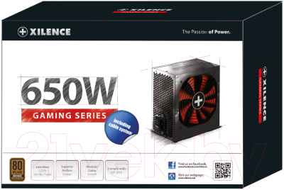 Блок питания для компьютера Xilence Gaming Series 650W (XP650R10/XN225)