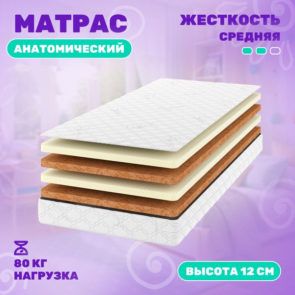 Матрас в кроватку Капризун Джангл Лакки 65x125 / 403395