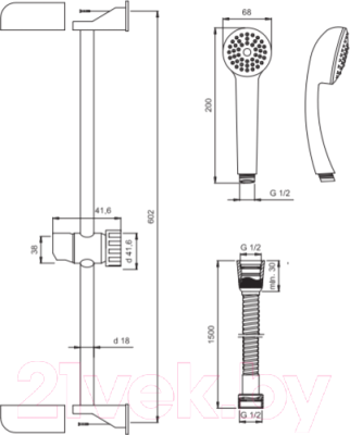 Душевой гарнитур Invena Ava AU-56-001-D