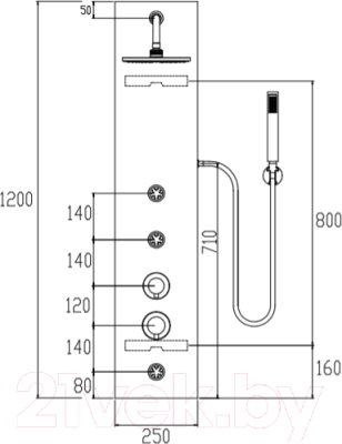 Душевая панель Invena Mite AK-63-002-V