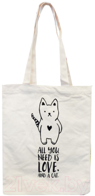 Сумка-шоппер MONAMI HY-FBD169 №1 (кот с сердцем белый)
