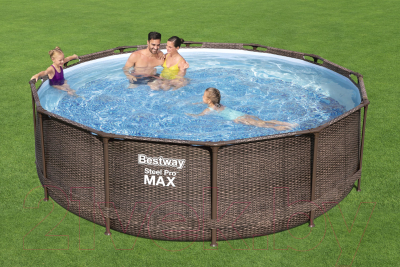 Каркасный бассейн Bestway Steel Pro MAX Ротанг 56709 (366х100, с фильтр-насосом)