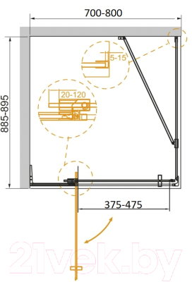 Изображение товара Душевой уголок Cezares SLIDER-AH-1-90-70/80-C-NERO