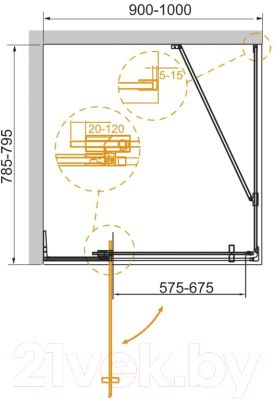 Изображение товара Душевой уголок Cezares SLIDER-AH-1-100-70/80-C-NERO
