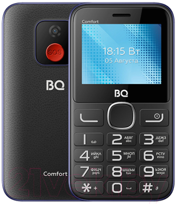 Мобильный телефон BQ Comfort BQ-2301 (черный/синий)