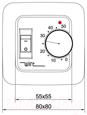 Терморегулятор для теплого пола Wirt ТРЛ-02 (с механическим управлением)
