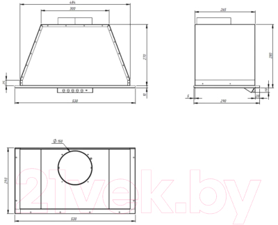 Купить Вытяжка скрытая Akpo Neva 60 WK-10  