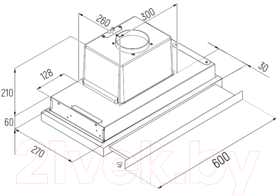 Вытяжка телескопическая Ciarko EDS 60 GBK (черный)