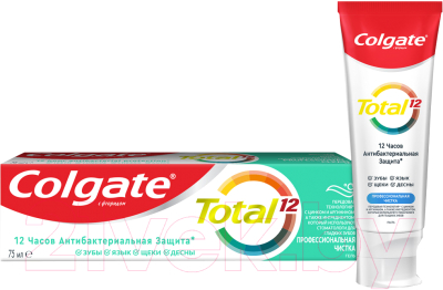 Зубная паста Colgate Total 12 Professional Clean в форме геля (75мл)