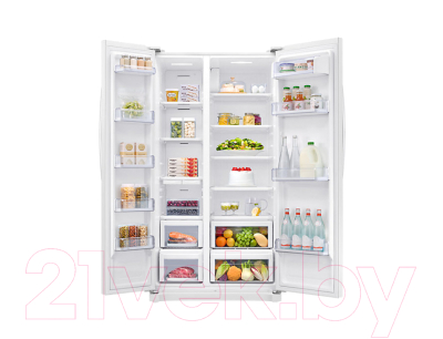 Холодильник с морозильником Samsung RS54N3003WW/WT