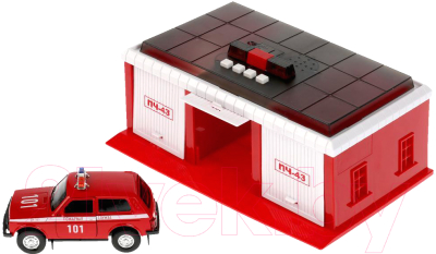 

Гараж игрушечный Технопарк, Пожарная Часть Lada / 22SL1XCAR-FIR
