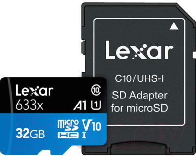 

Карта памяти Lexar, High-Performance 633x microSDHC 32GB UHS-I (LSDMI32GBB633A)