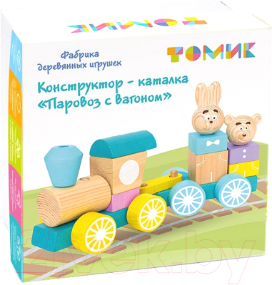 Развивающая игрушка Томик Паровоз с вагоном / 1-30