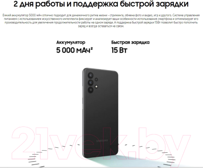 Смартфон Samsung Galaxy A32 64GB / SM-A325FZKDSER (черный)