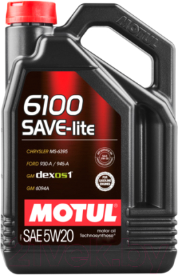 Моторное масло Motul 6100 Save-lite 5W20 / 108033 (5л)