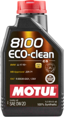 Моторное масло Motul 8100 Eco-clean 0W20 / 108813 (1л)